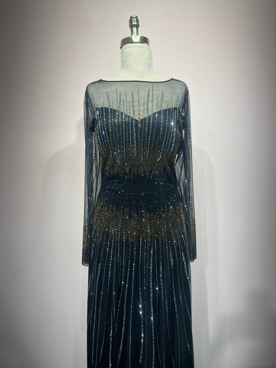 Vestido largo negro talla 48