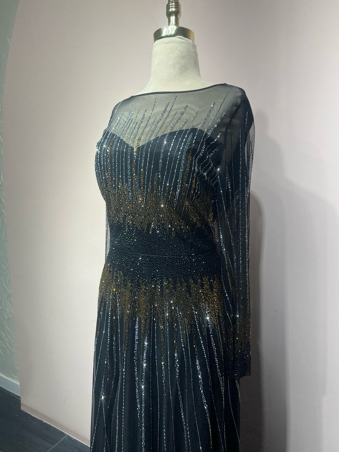 Vestido largo negro talla 48