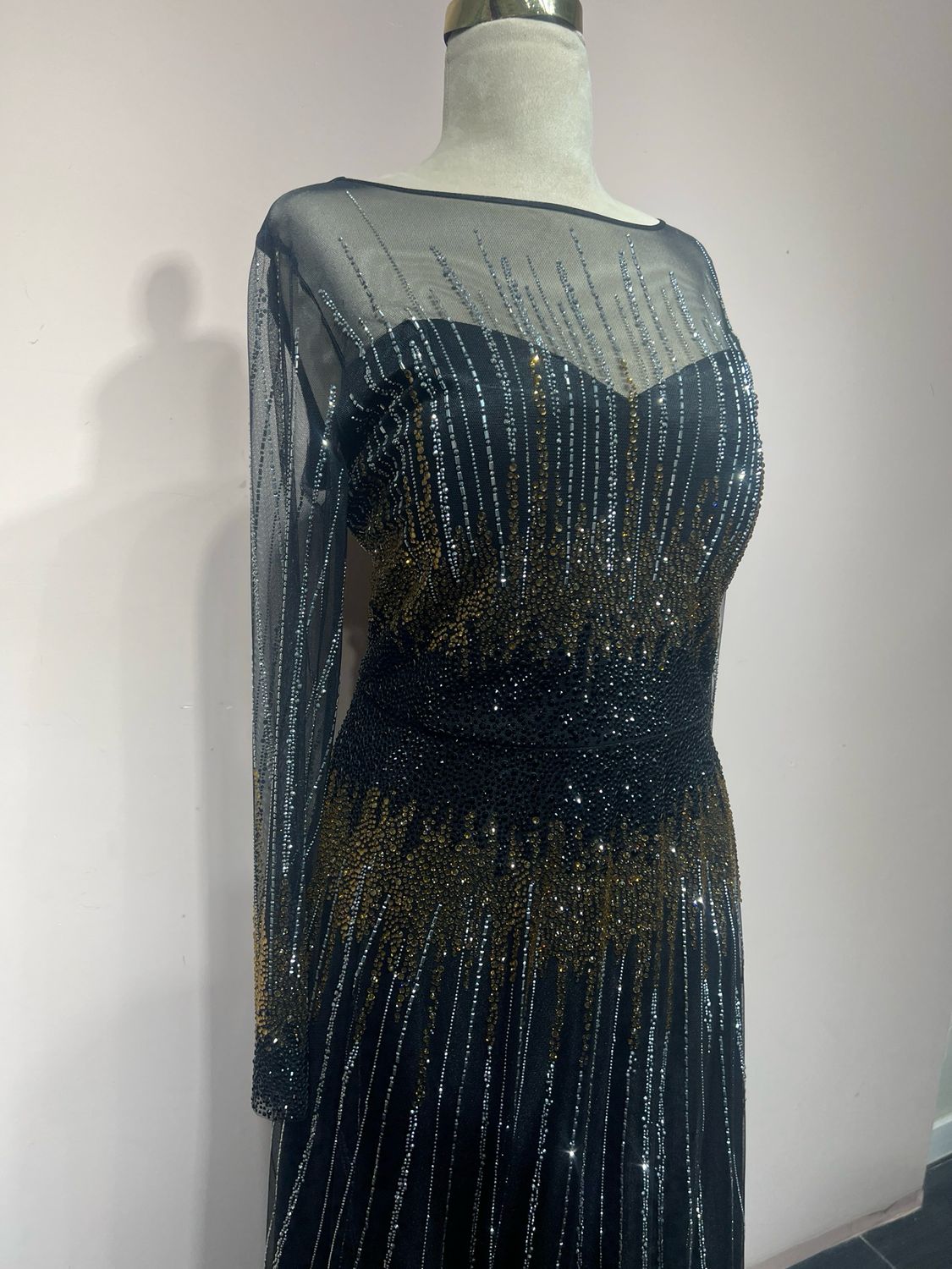 Vestido largo negro talla 48
