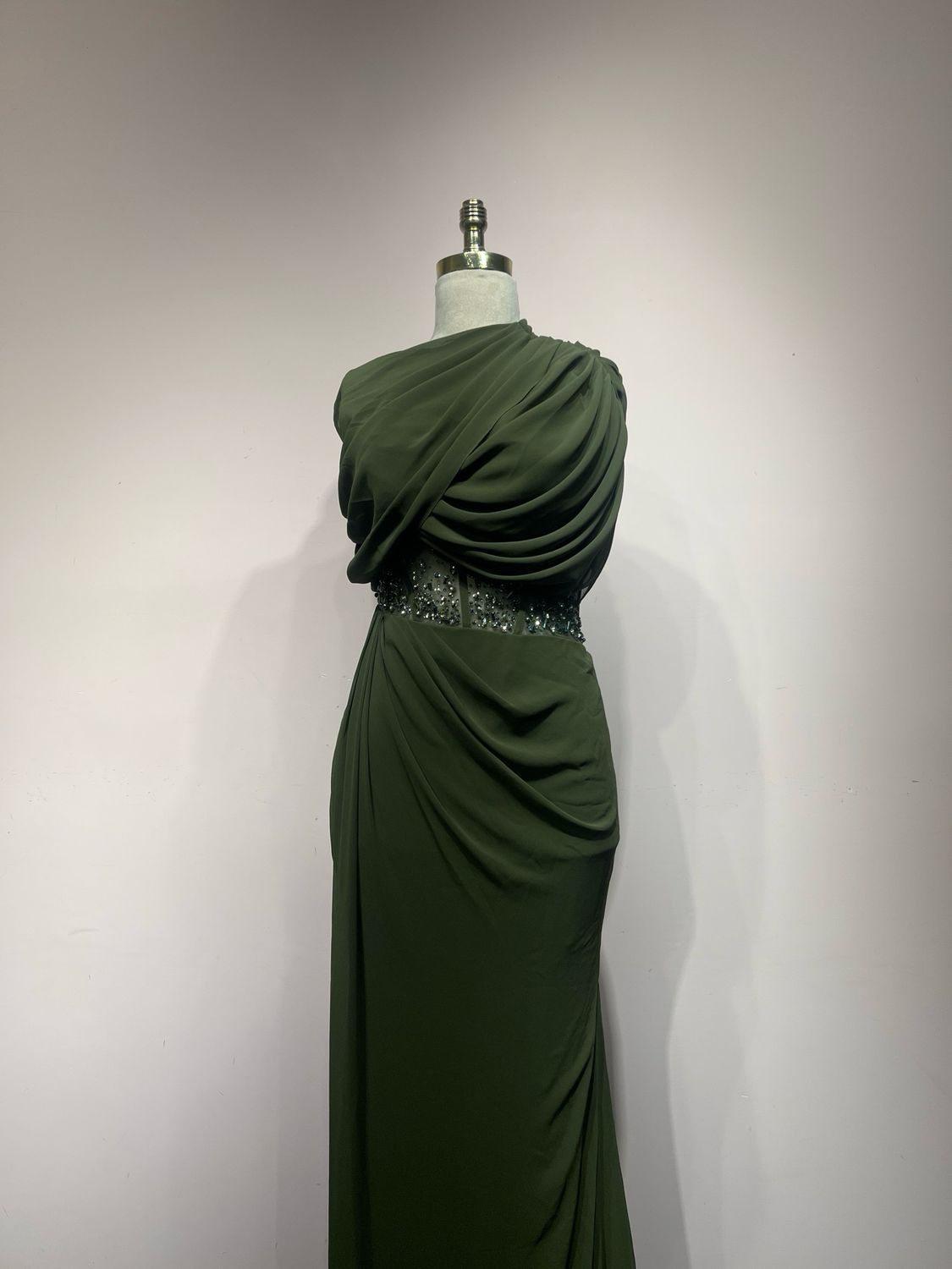 Vestido largo - Verde oliva - talla 38