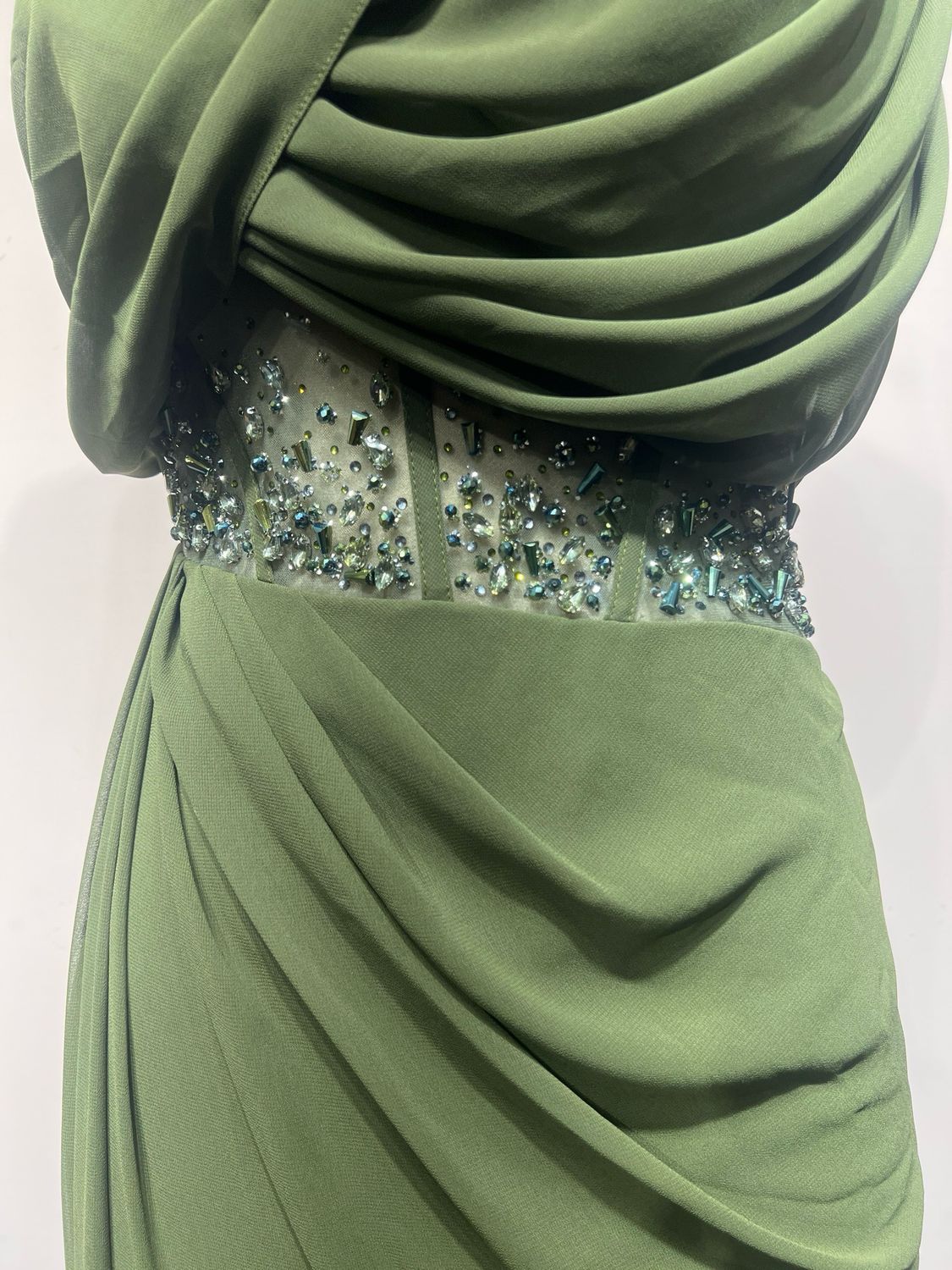 Vestido largo - Verde oliva - talla 38