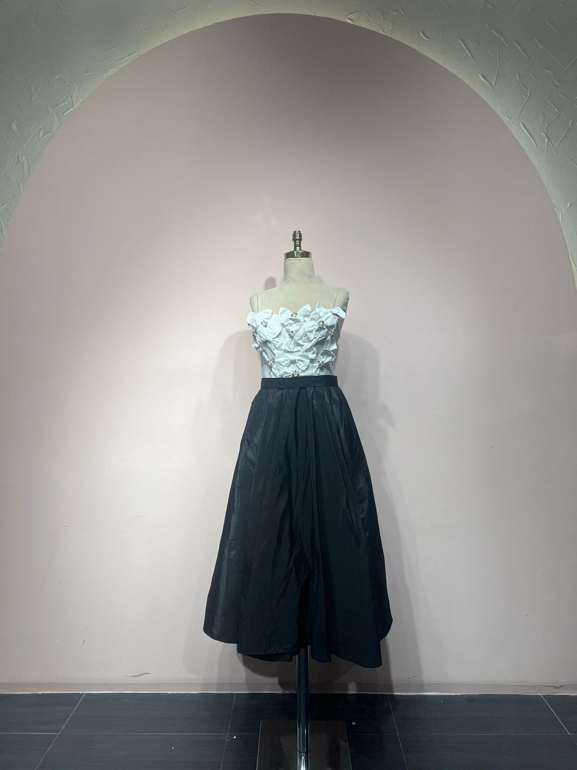Vestido corto - Blanco/Negro - talla 38
