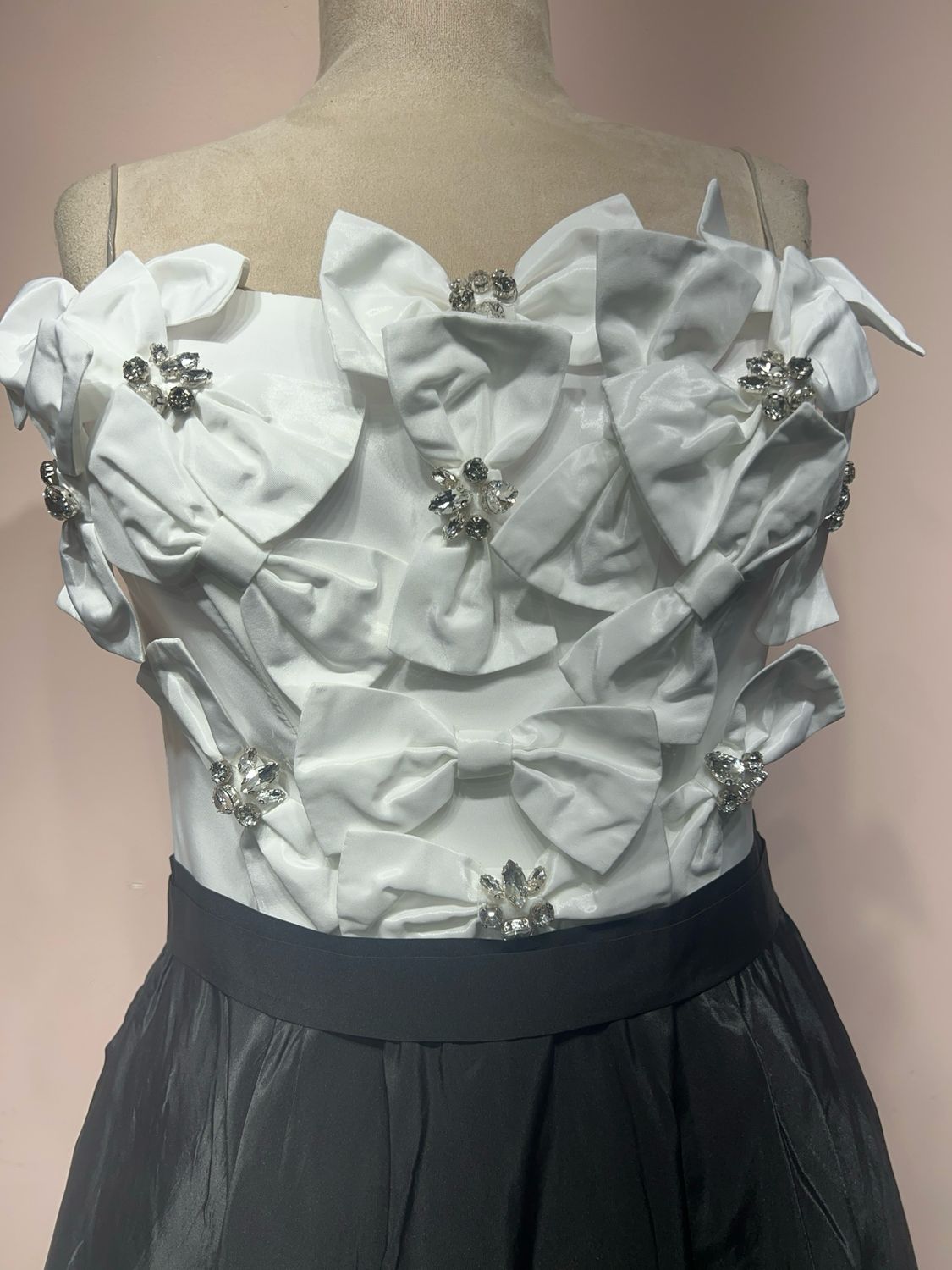 Vestido corto - Blanco/Negro - talla 38