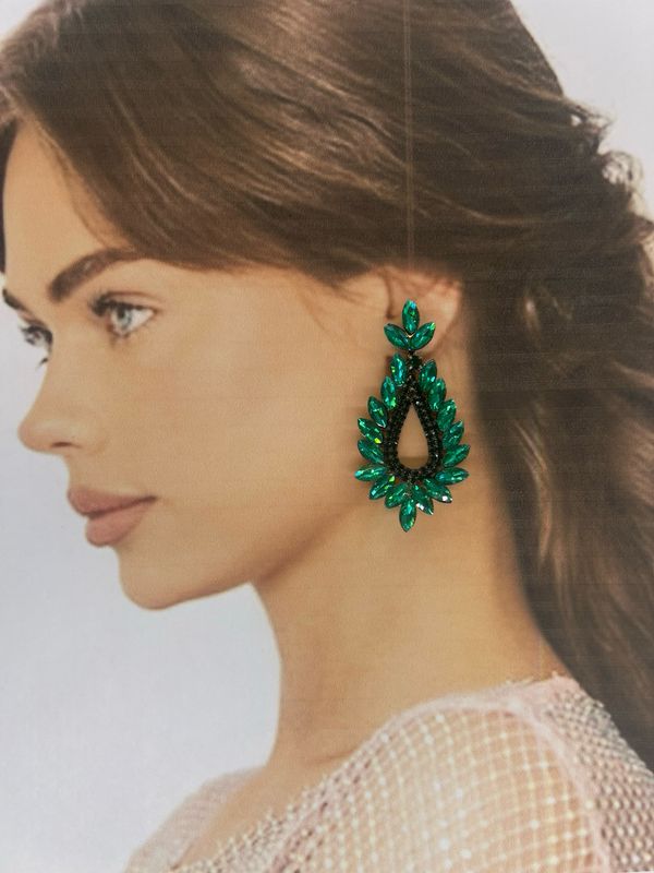 Aretes largos - Verde