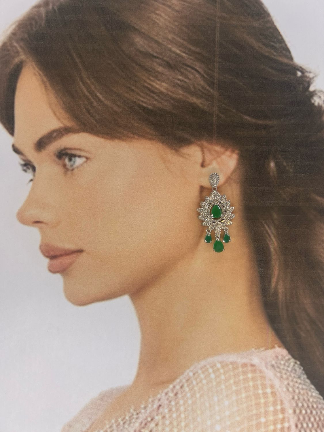 Aretes largos - Verde