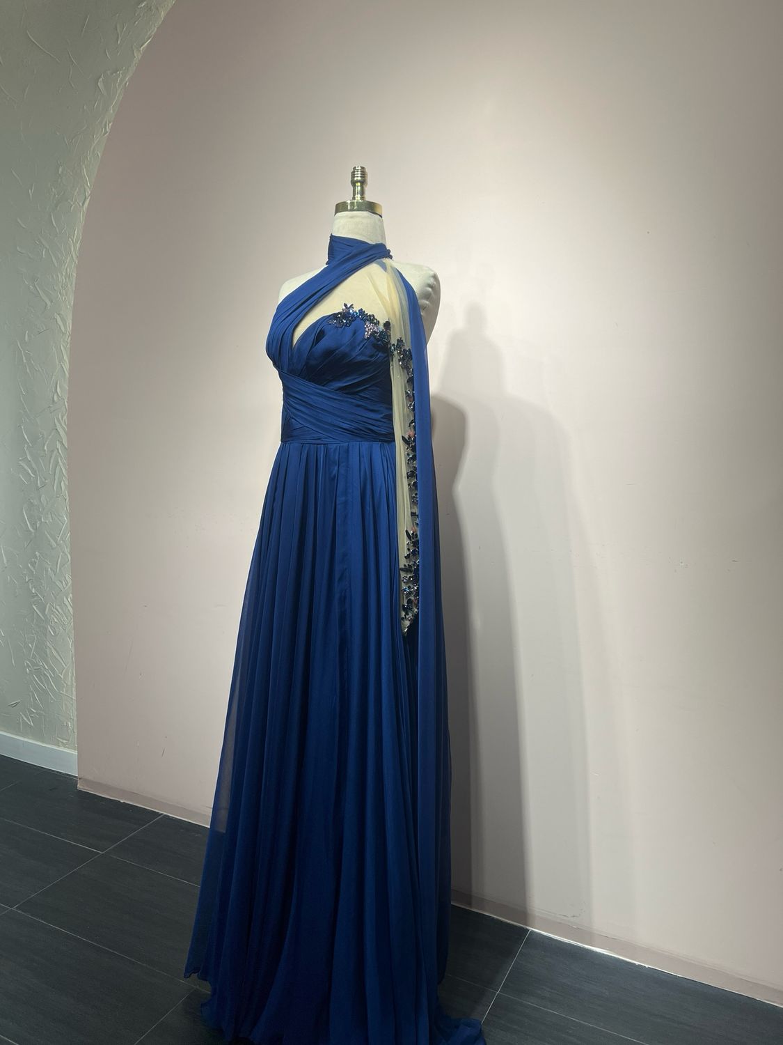 Vestido Largo,	Azul Navy	,Talla	40