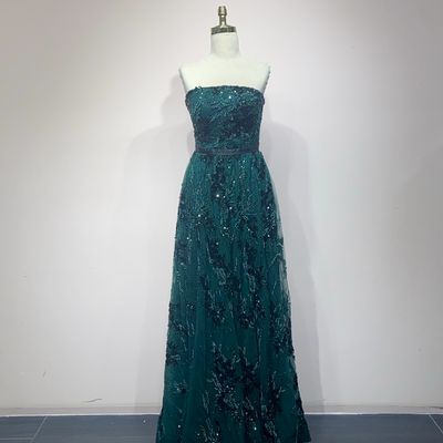 Vestido Largo Color Verde Talla 44/12