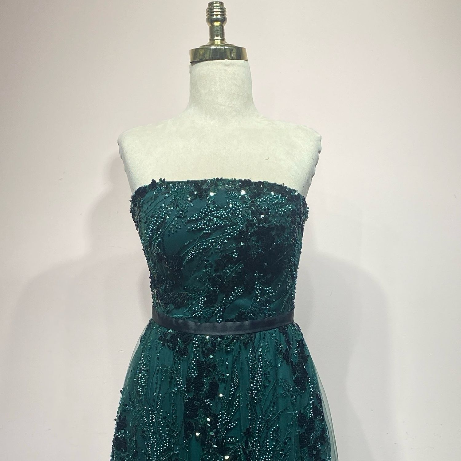 Vestido Largo Color Verde Talla 44/12