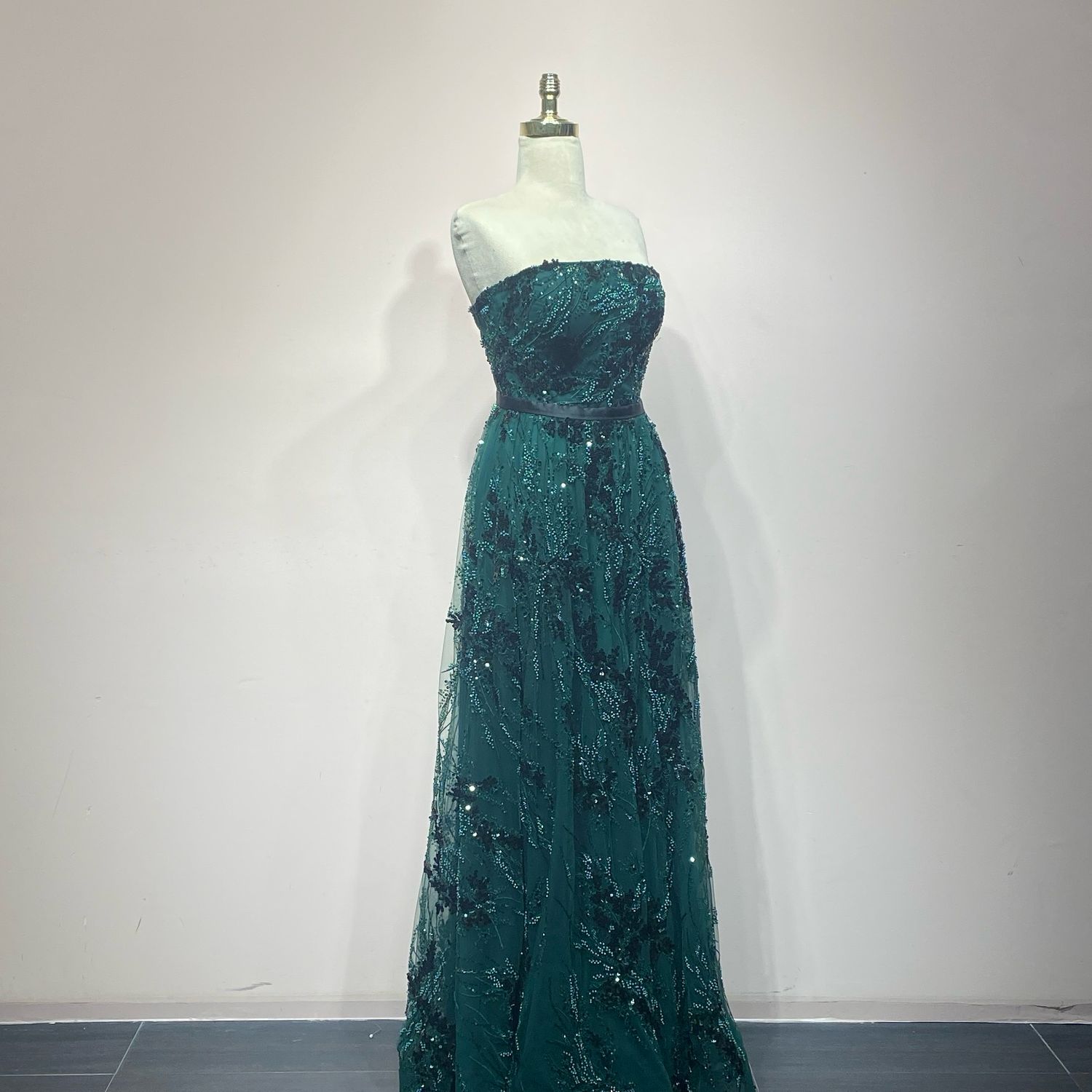 Vestido Largo Color Verde Talla 44/12