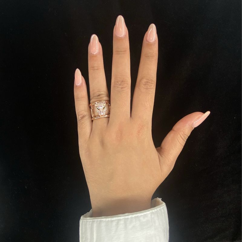 ANILLO ROSE GOLD - TIGRE CON OJOS VERDES