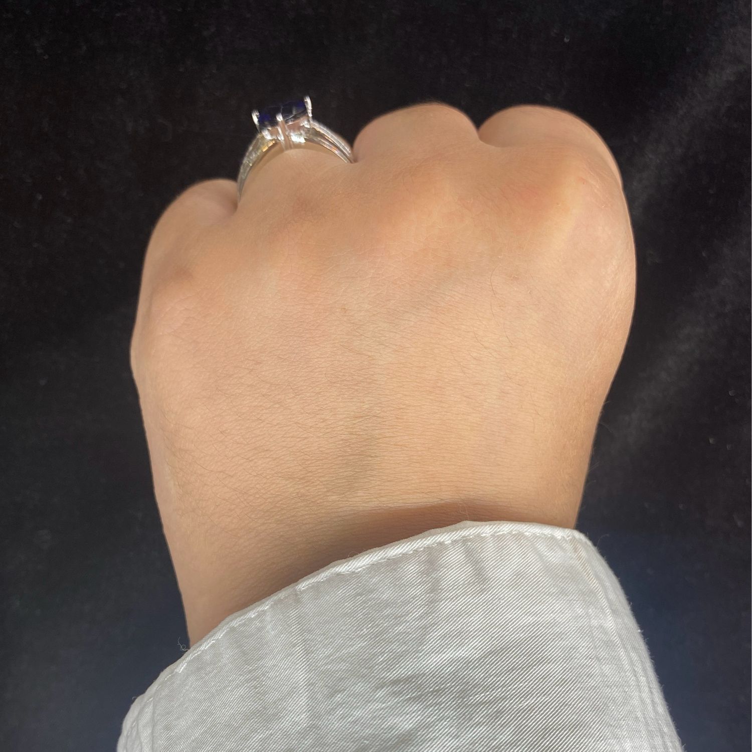 Anillo de corazón azul