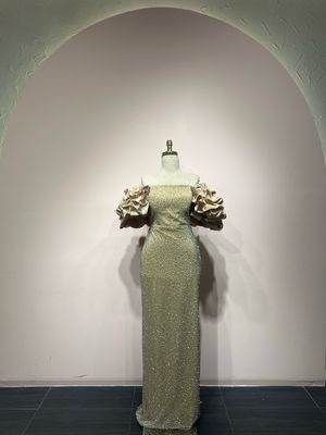 Vestido largo - Dorado - talla 42