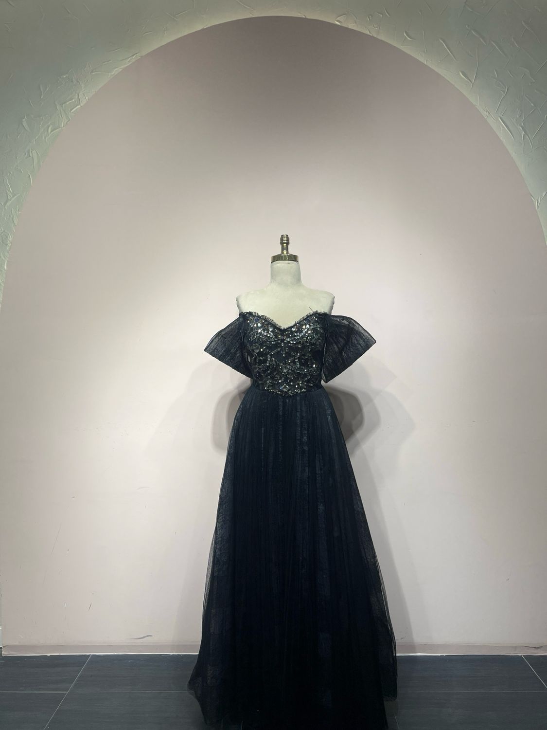 Vestido Largo,	Negro	,Talla	44