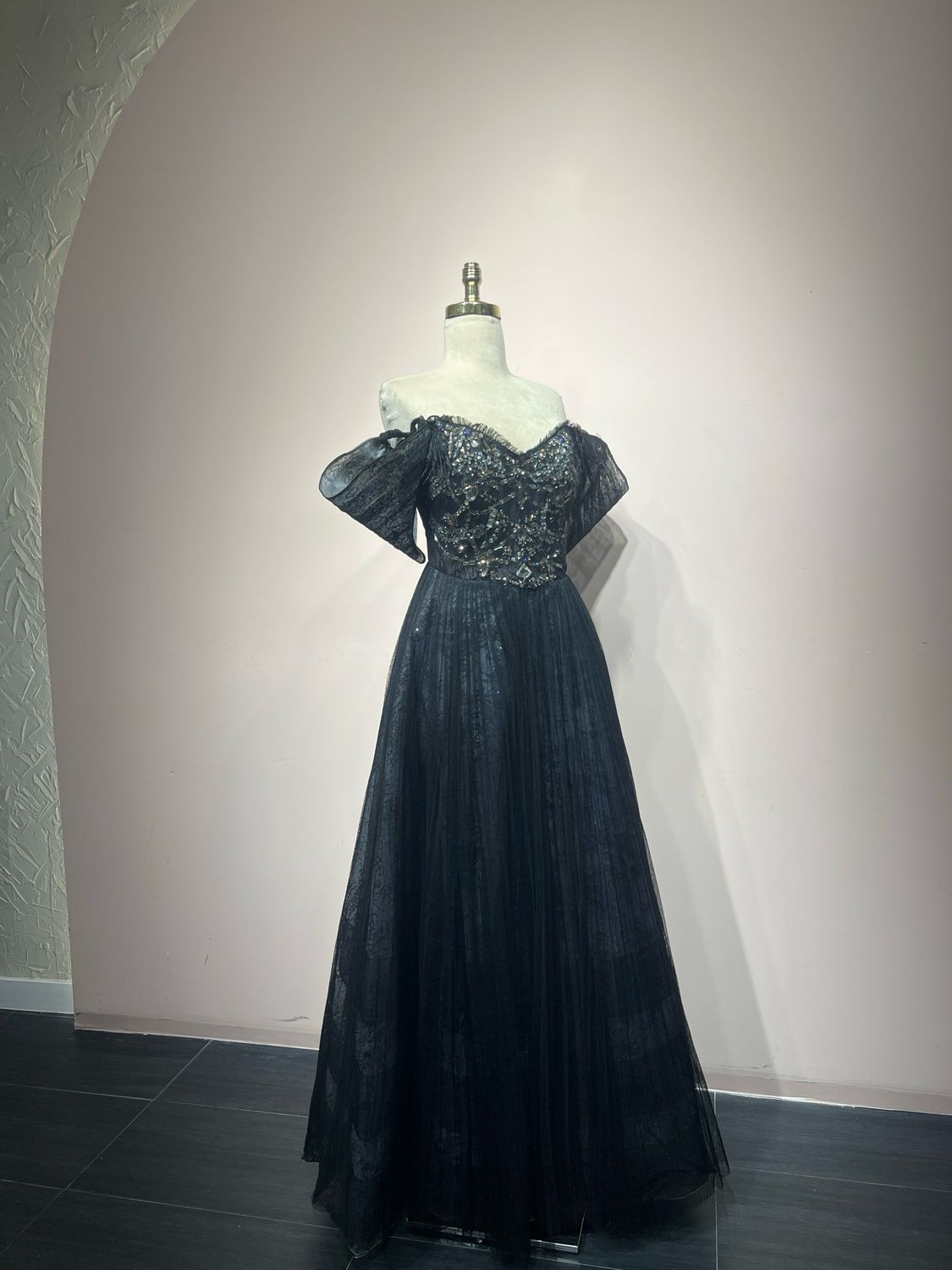 Vestido Largo,	Negro	,Talla	44