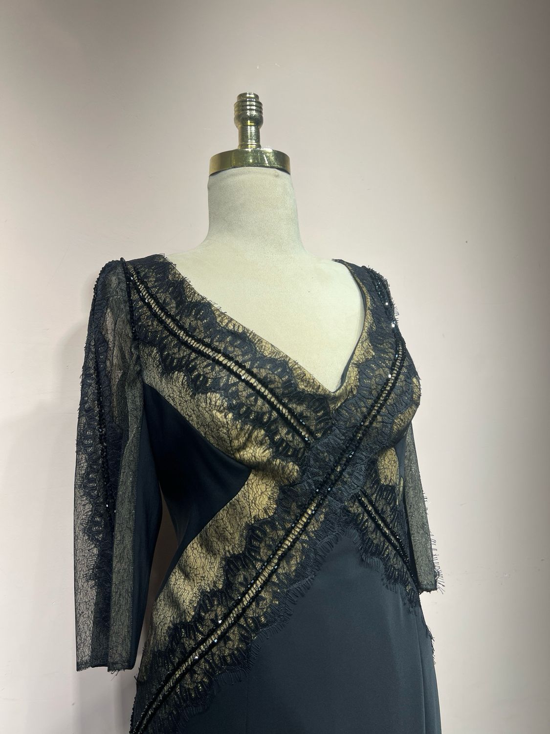 Vestido Largo,	Negro	,Talla	46