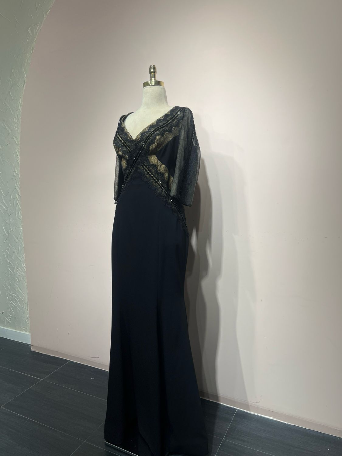 Vestido Largo,	Negro	,Talla	46