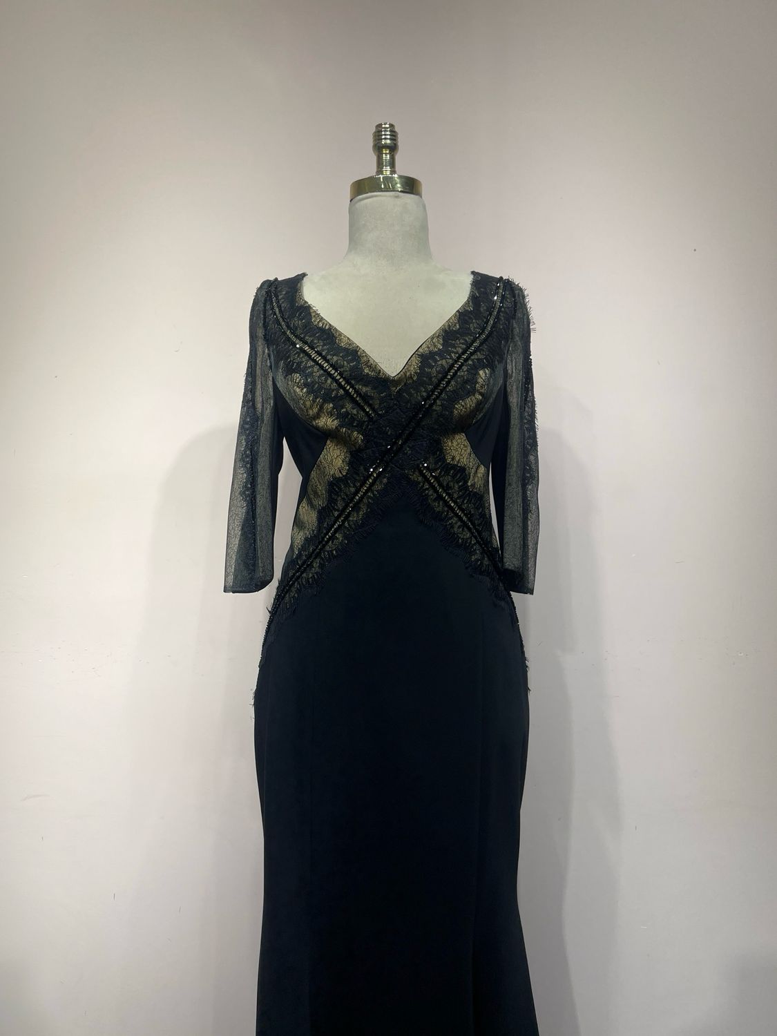 Vestido Largo,	Negro	,Talla	46