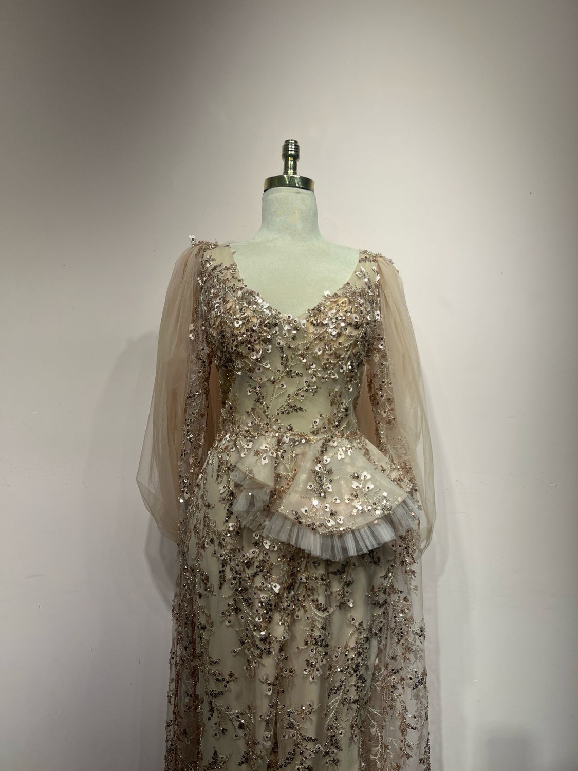 Vestido largo - Beige - talla 44
