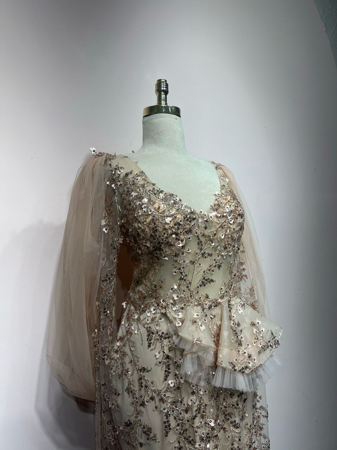 Vestido largo - Beige - talla 44