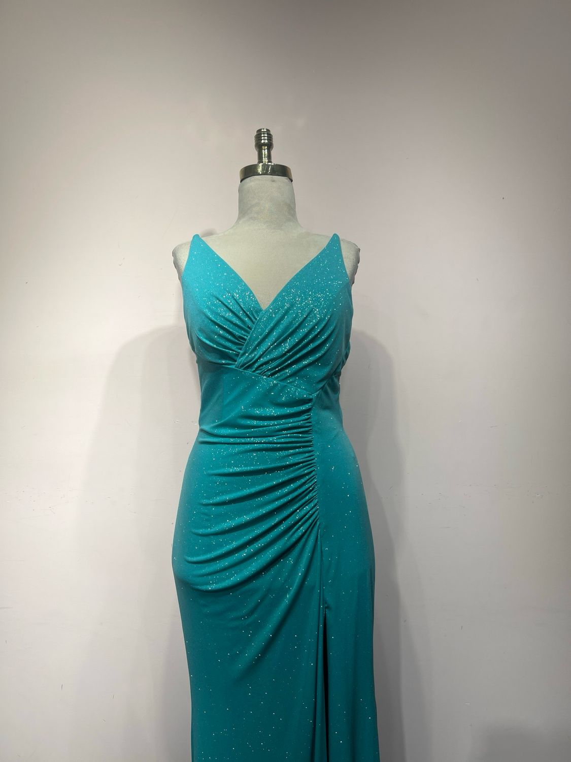 Vestido largo, Turquesa, talla 12