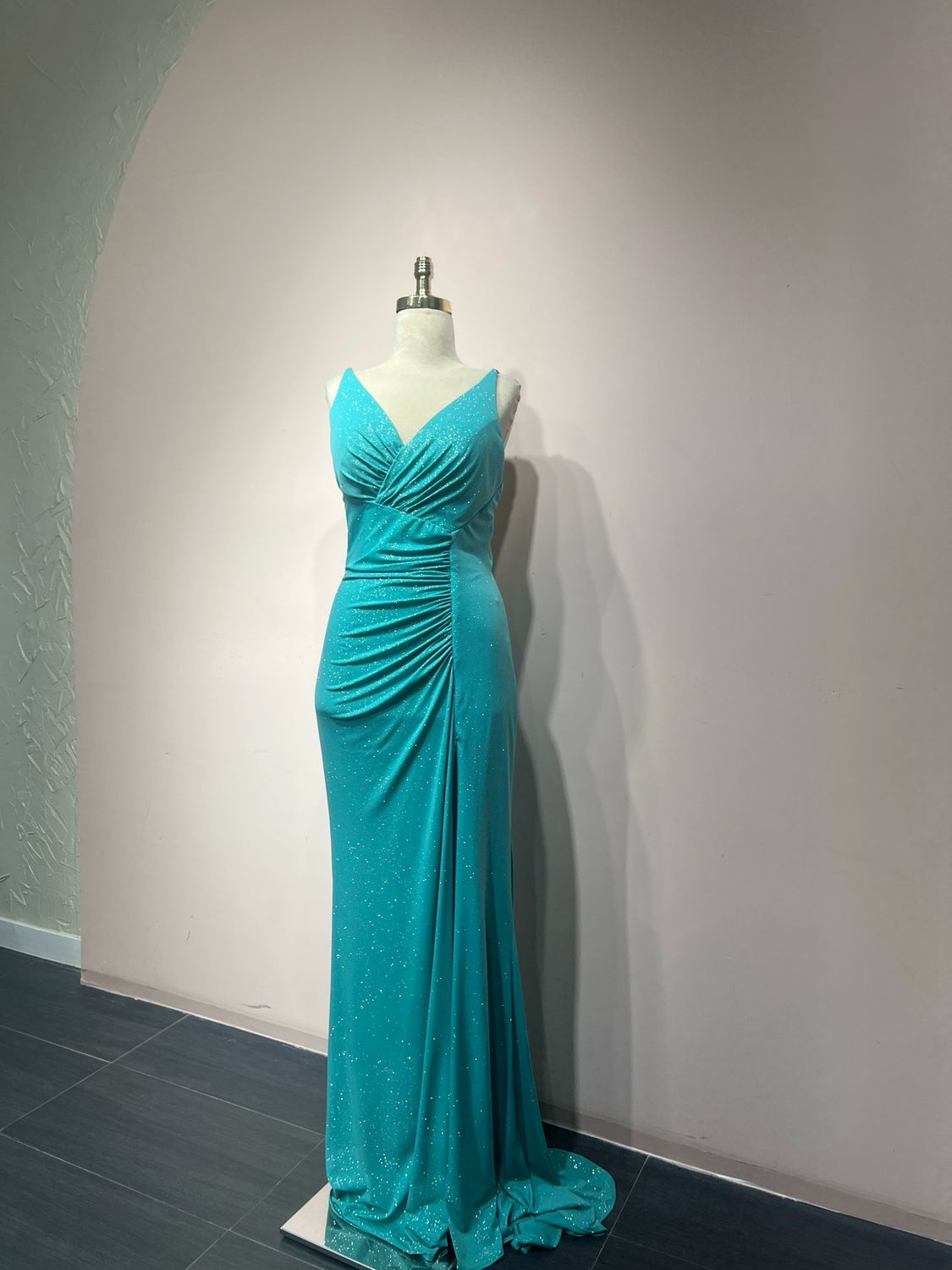 Vestido largo, Turquesa, talla 12