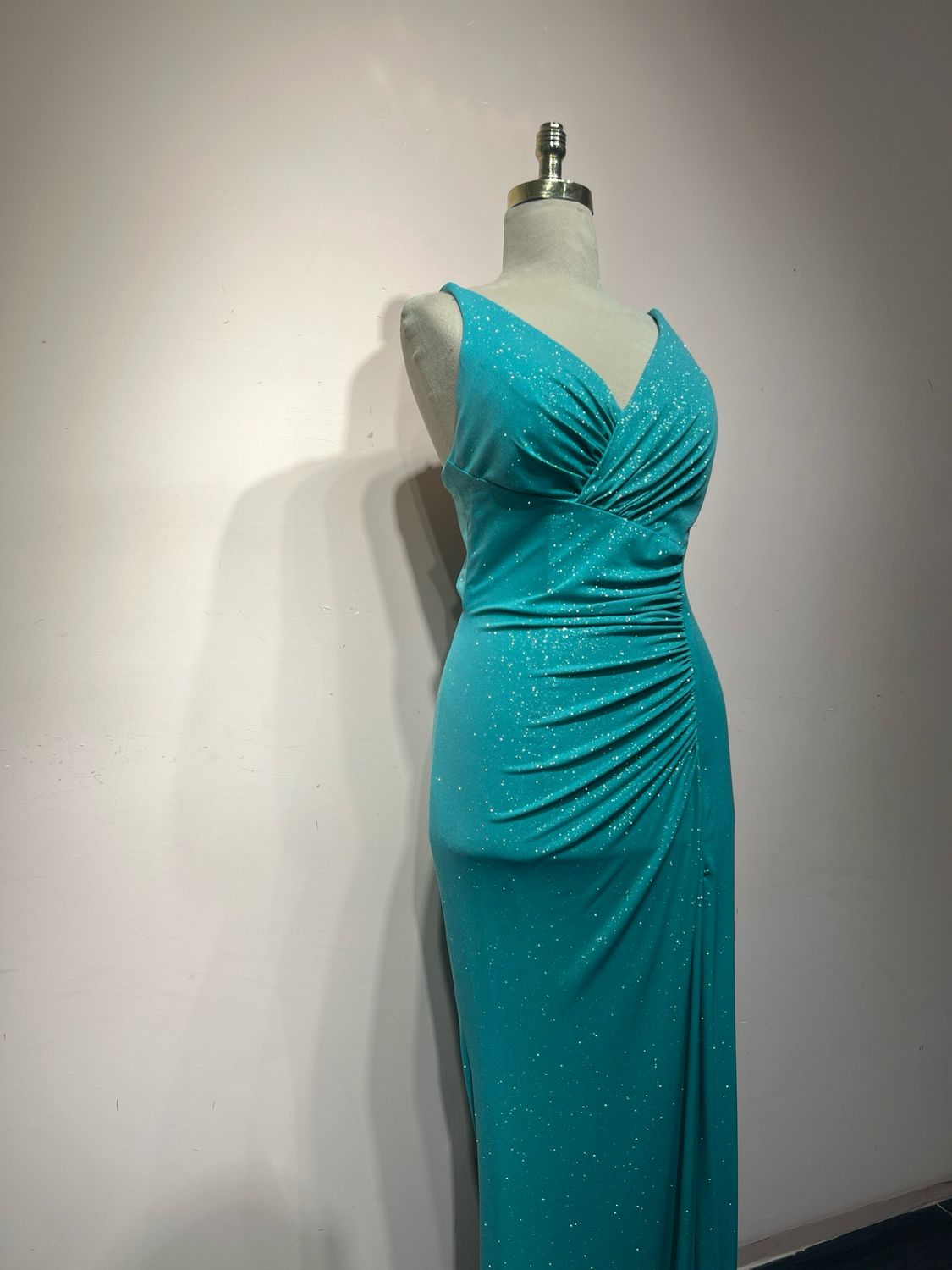 Vestido largo, Turquesa, talla 12