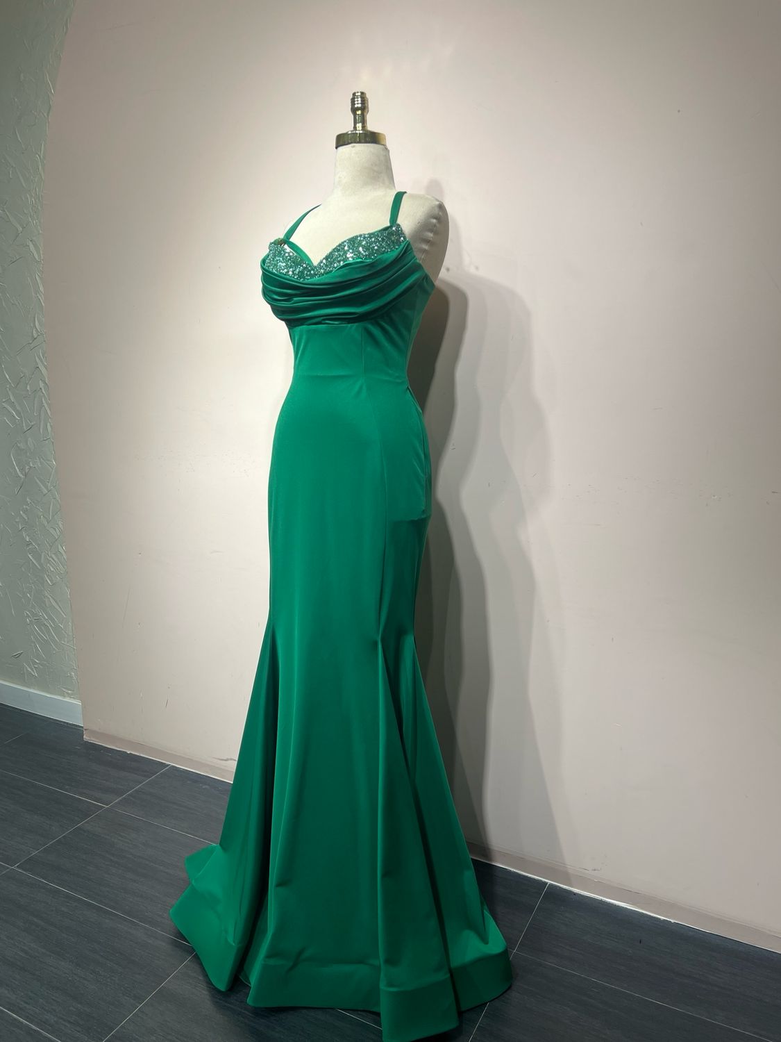 Vestido largo, Verde, talla 40
