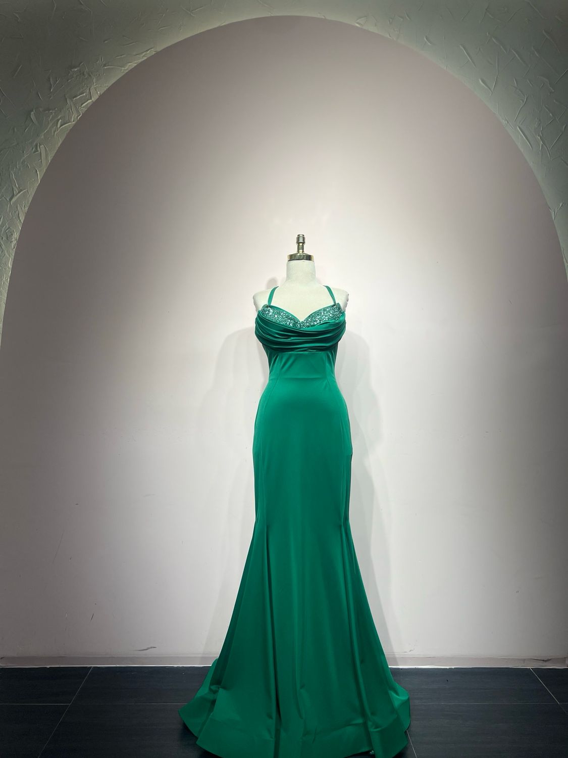 Vestido largo, Verde, talla 40