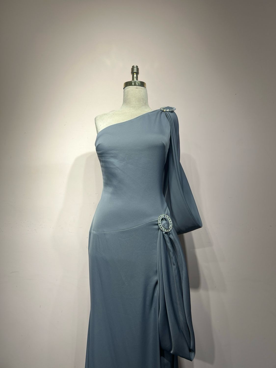 Vestido largo, Gris, talla 40