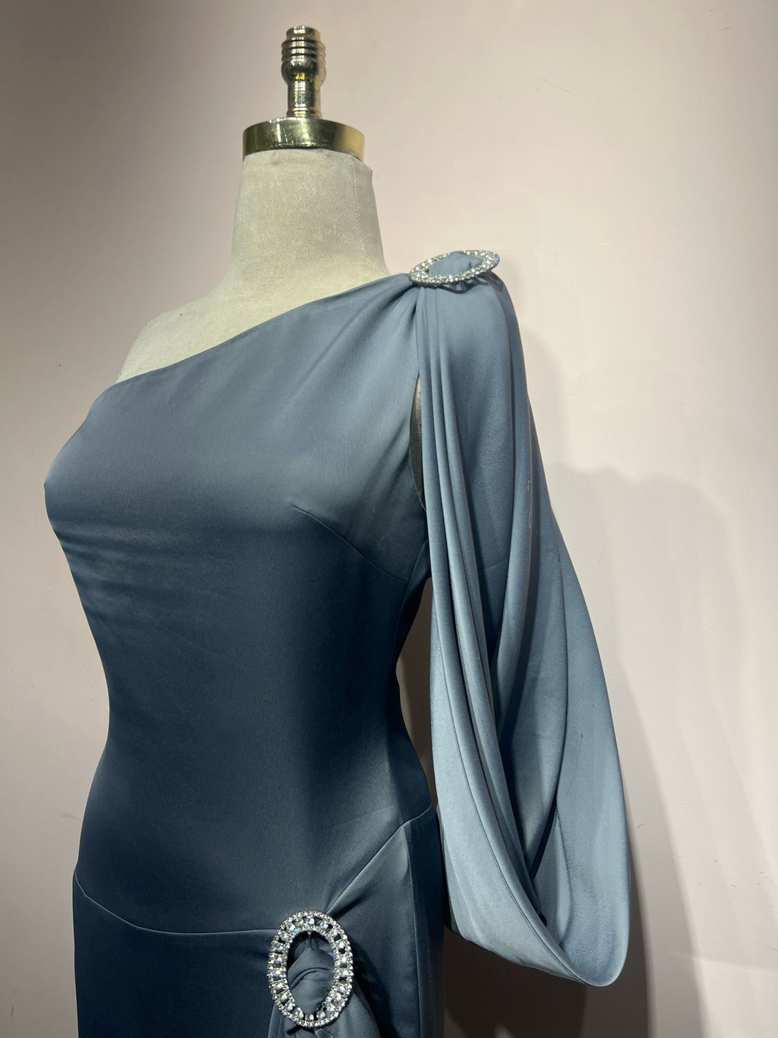 Vestido largo, Gris, talla 40