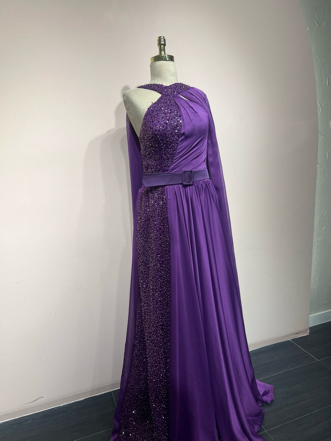 Vestido largo, Morado, talla 44