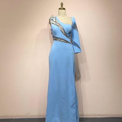 Vestido Largo, Celeste , Talla 44