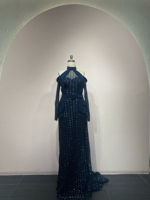 Vestido Largo,	Azul Navy	,Talla	42