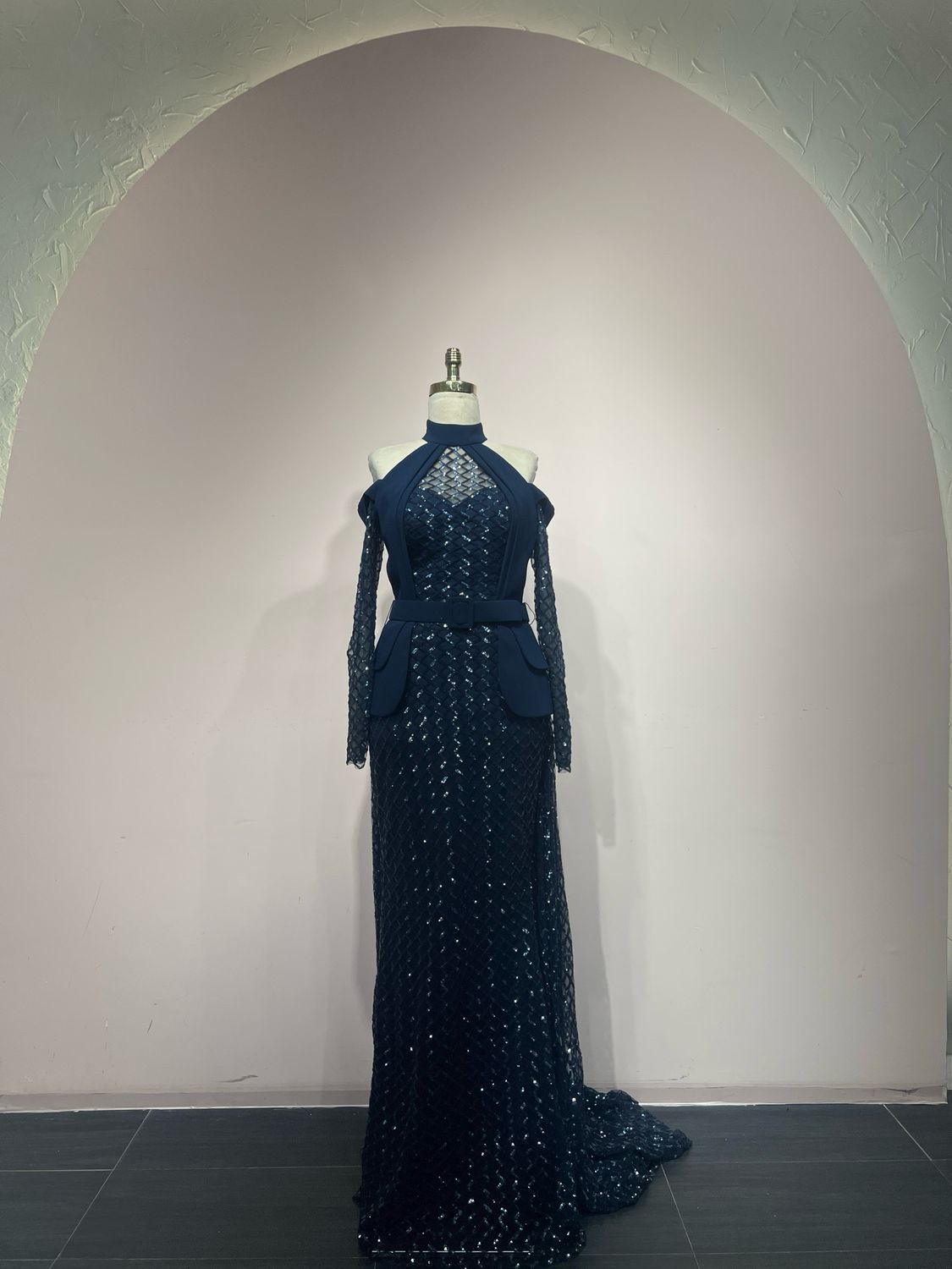 Vestido Largo,	Azul Navy	,Talla	42