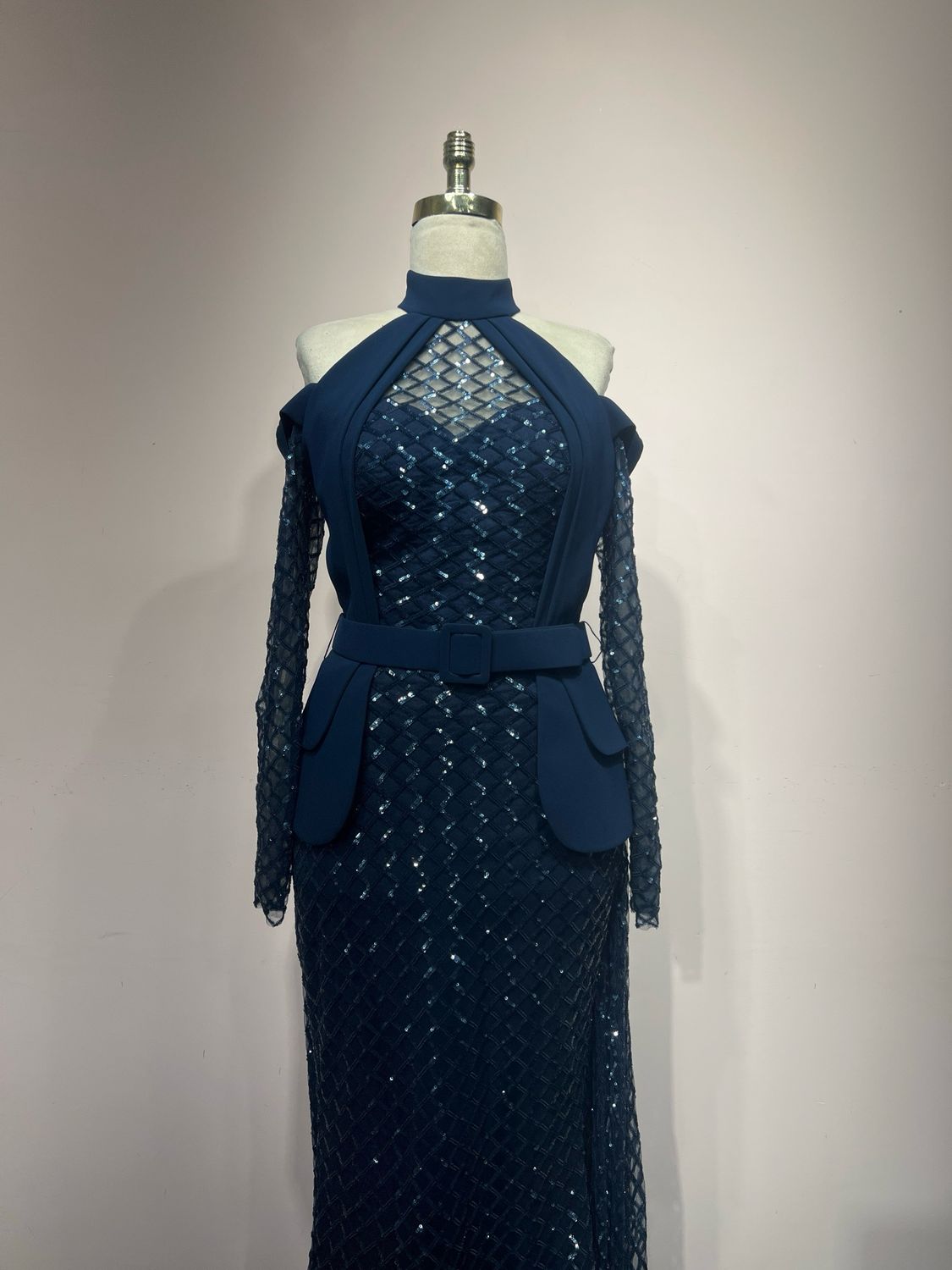 Vestido Largo,	Azul Navy	,Talla	42