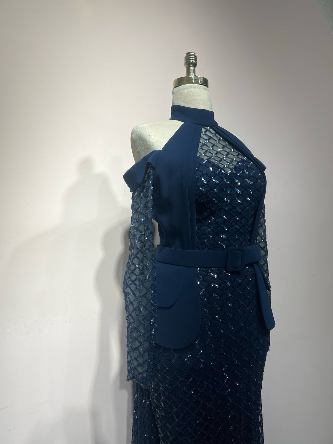 Vestido Largo,	Azul Navy	,Talla	42
