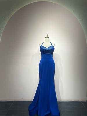Vestido largo, Azul, Talla 42