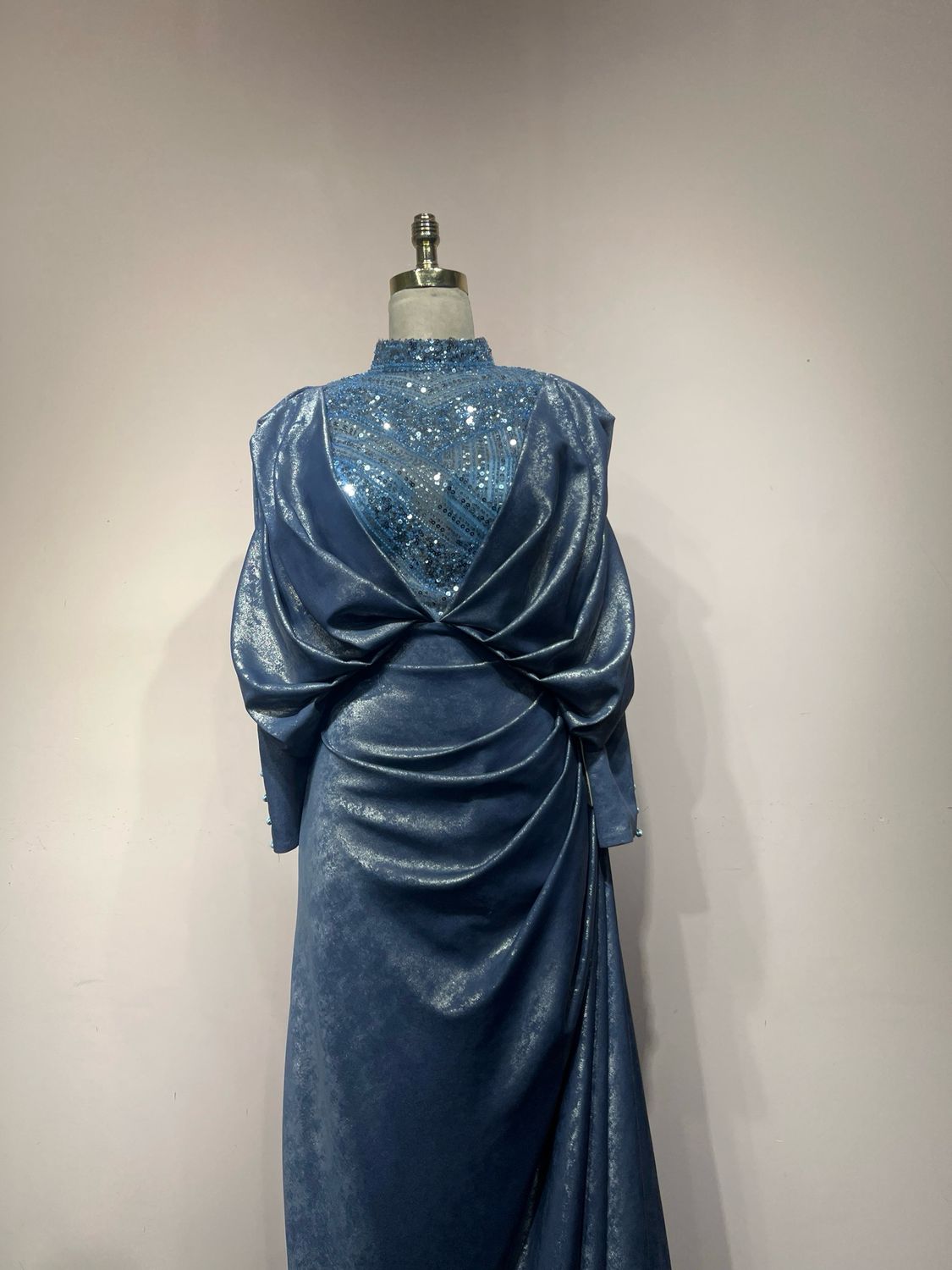 Vestido largo, Azul, Talla 42