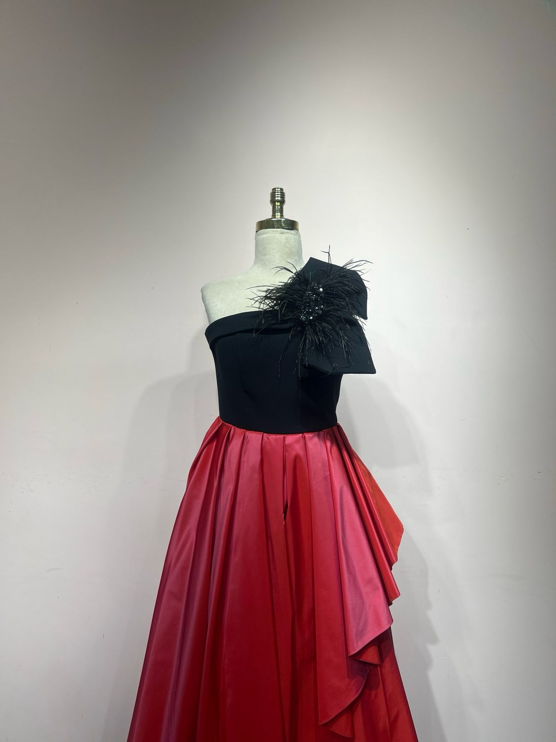 Vestido largo, Rojo/Negro, Talla 44