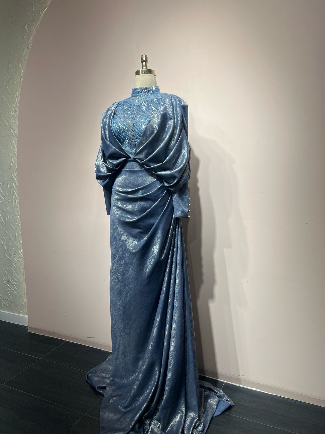 Vestido largo, Azul, Talla 42
