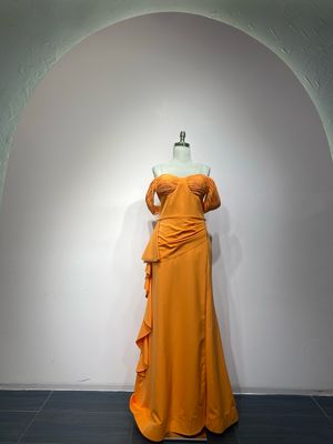 Vestido largo, Anaranjado, Talla 48