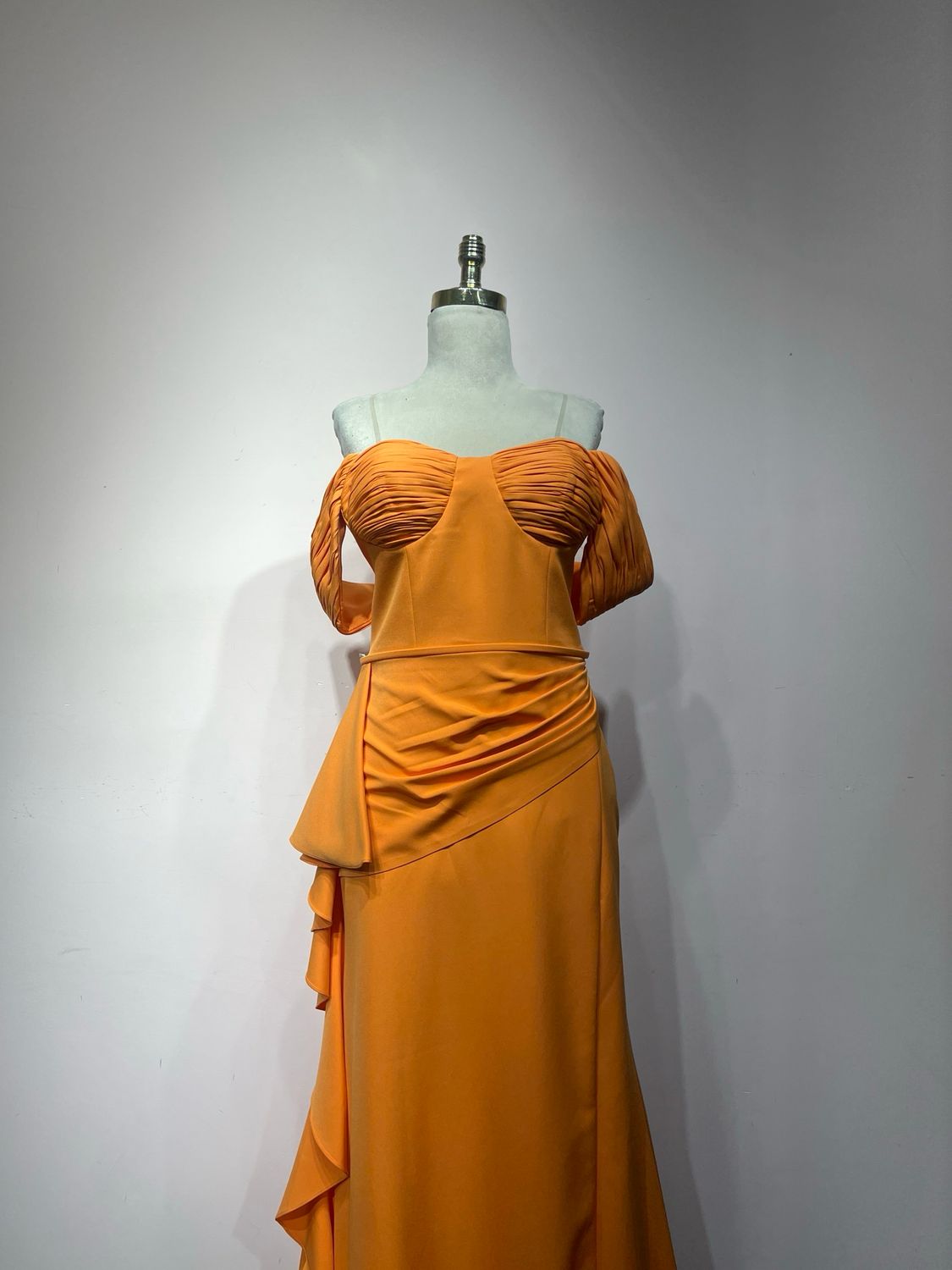 Vestido largo, Anaranjado, Talla 48
