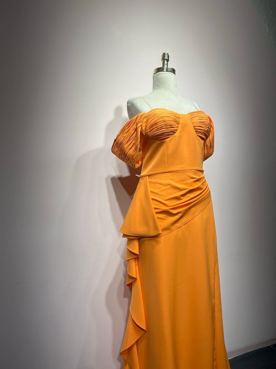 Vestido largo, Anaranjado, Talla 48