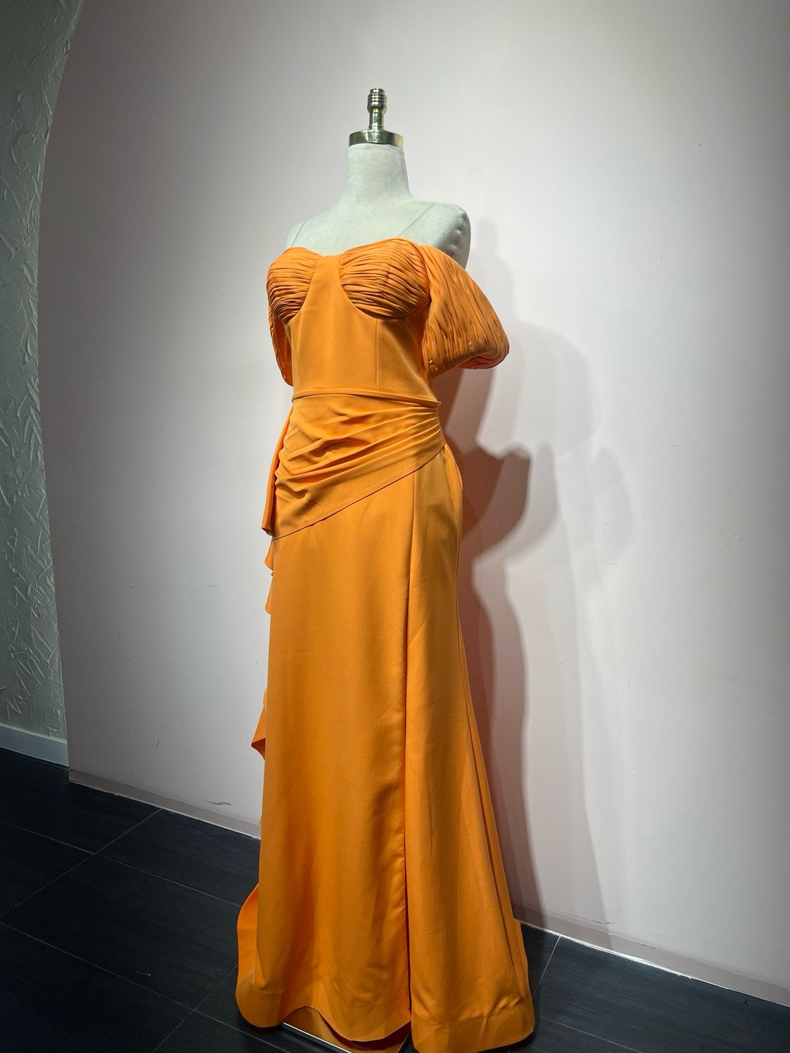 Vestido largo, Anaranjado, Talla 48