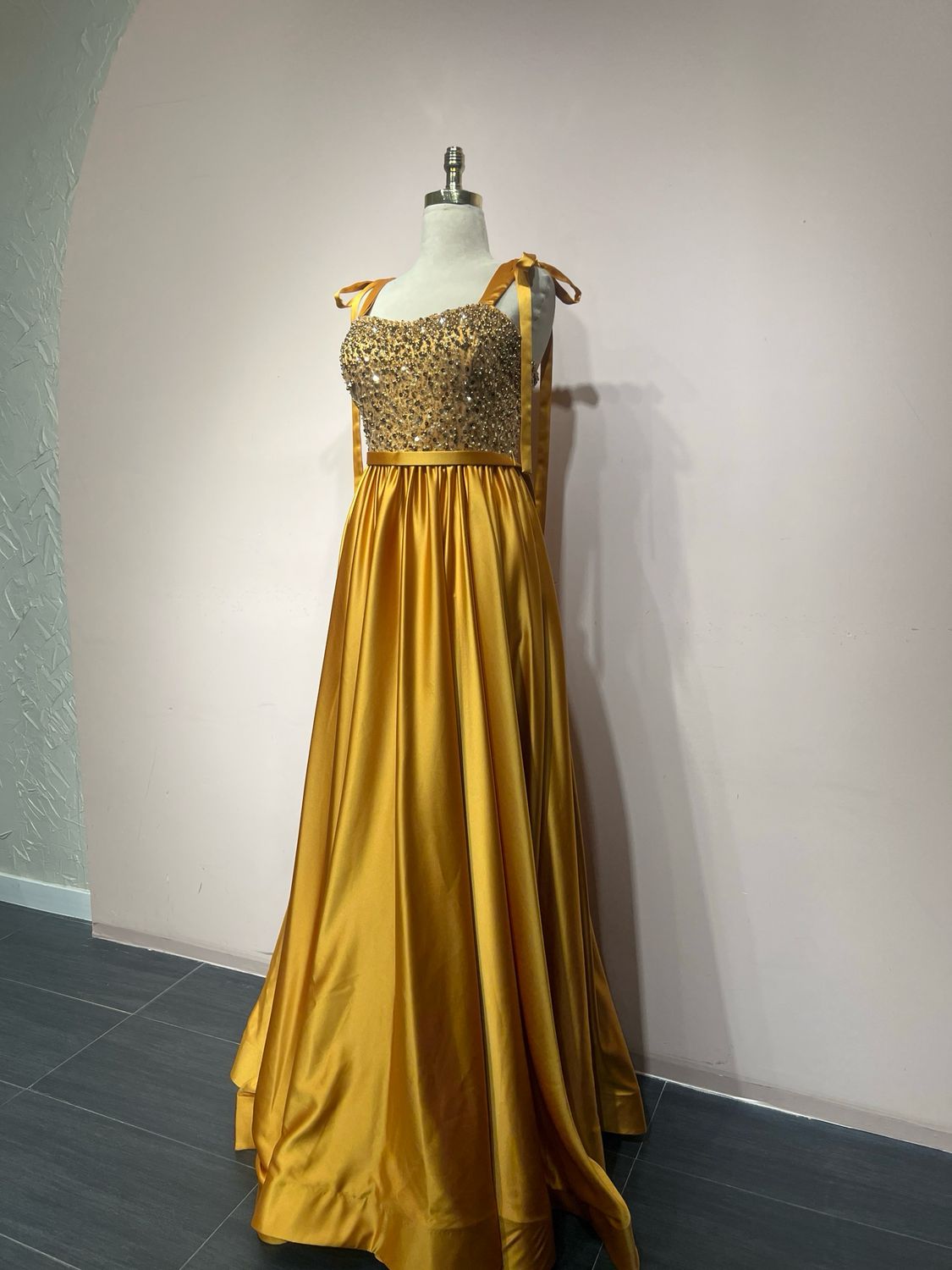 Vestido largo, Amarillo, Talla 44