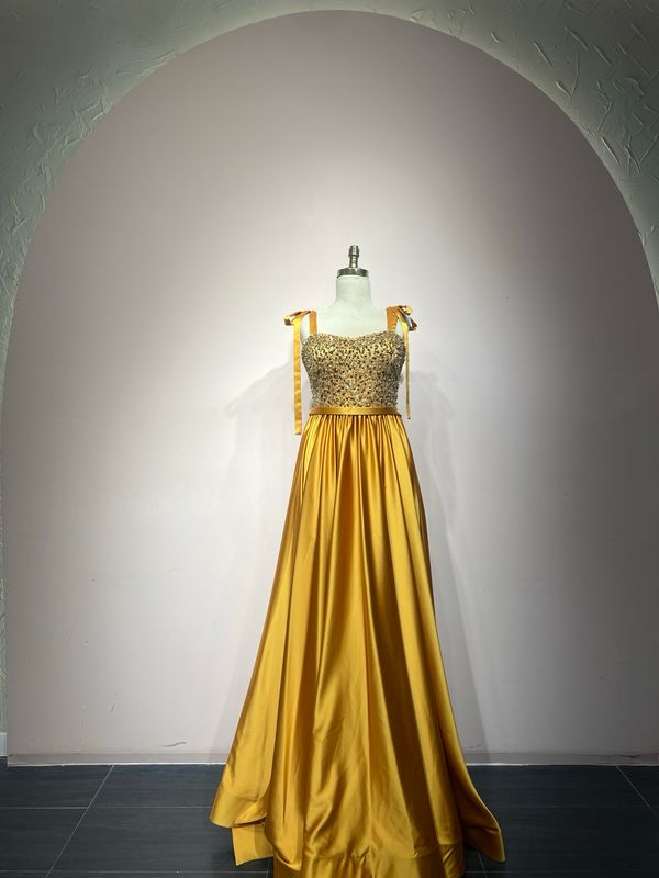 Vestido largo, Amarillo, Talla 44