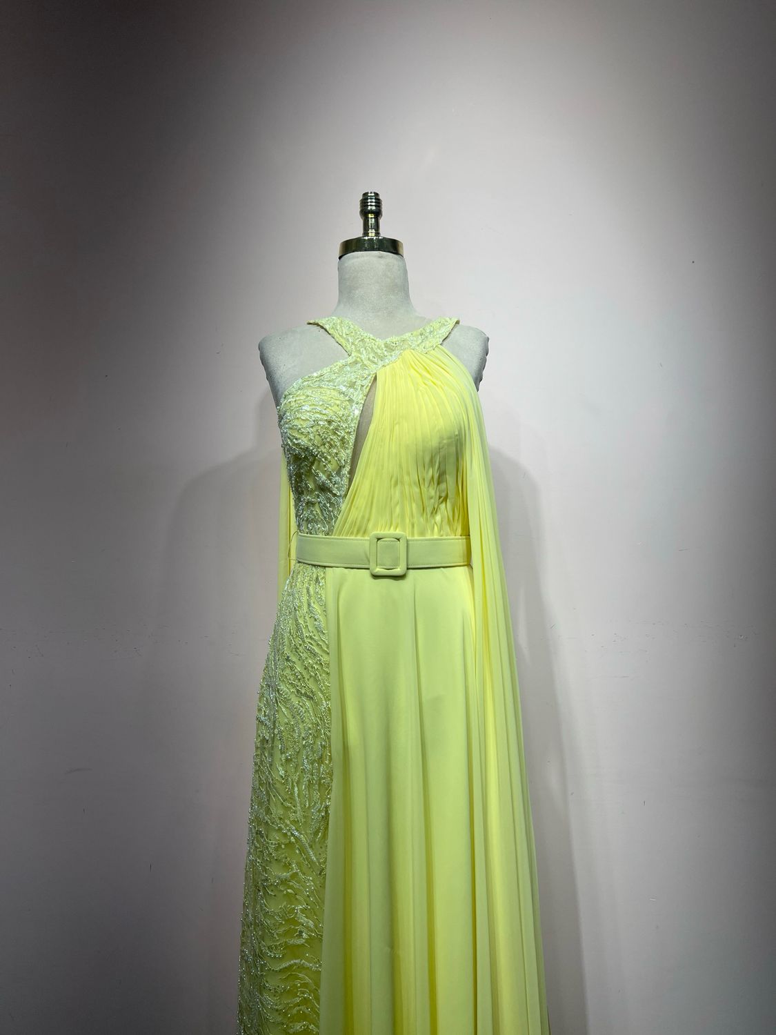 Vestido largo, Amarillo, Talla 12