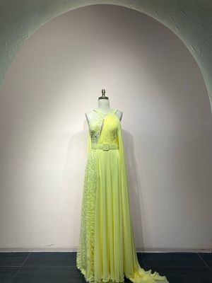 Vestido largo, Amarillo, Talla 12