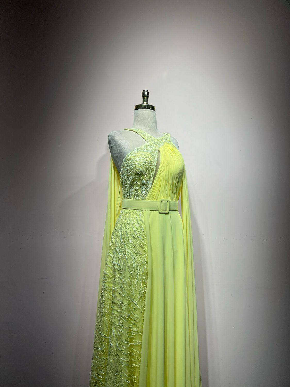 Vestido largo, Amarillo, Talla 12