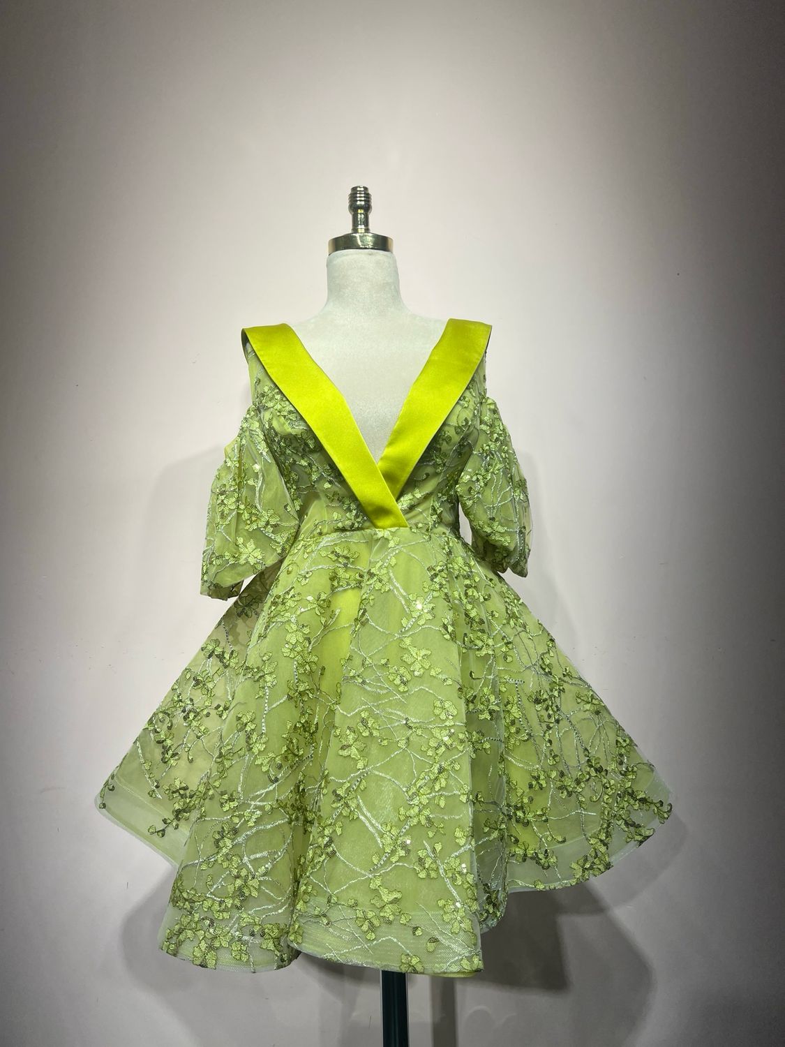 Vestido corto, Verde, Talla 40